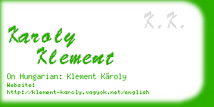 karoly klement business card